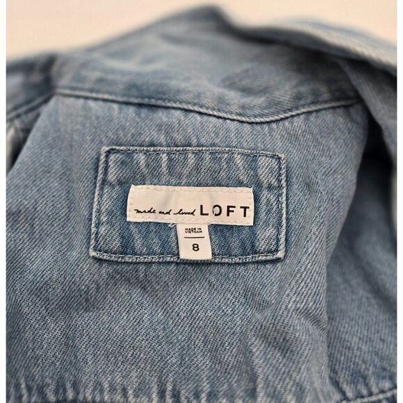 Loft Womens Denim Romper With Belt Size 8 - Picture 6 of 7